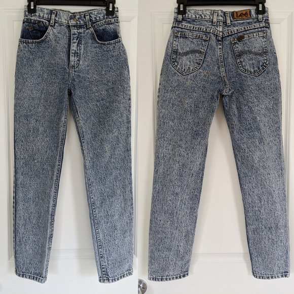 Vintage Acid Wash Jeans Lee 100% Cotton USA 24 00 - Picture 1 of 16
